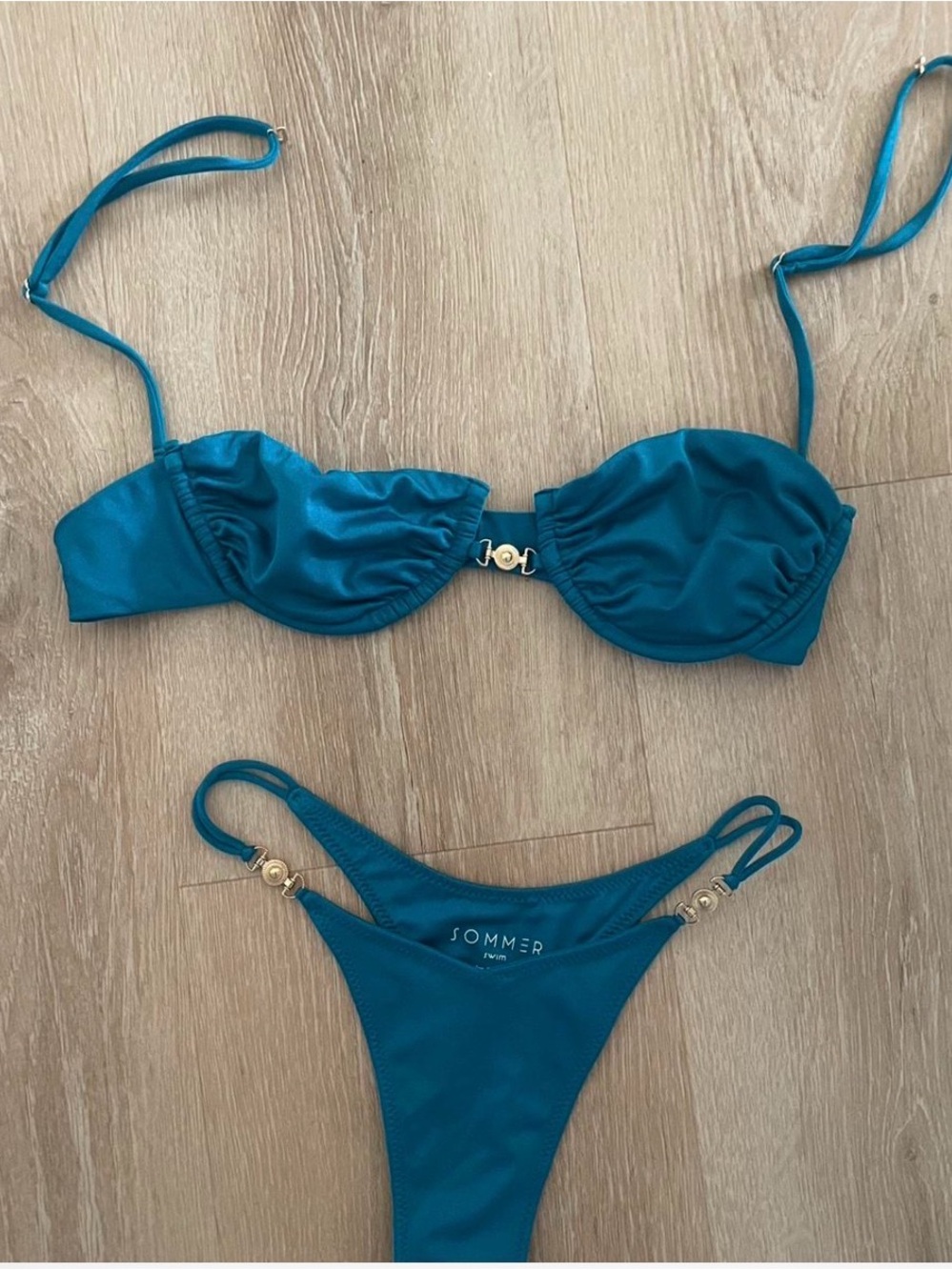 Sommer Teal Underwire Bikini Set - Teal Swim Two-Piece